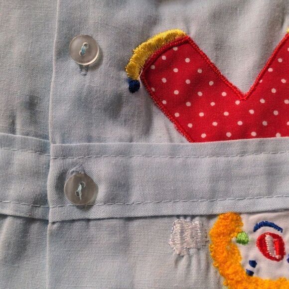 Mayfair blue vintage matching 2 piece outfit with embroidered clown - Picture 6 of 9